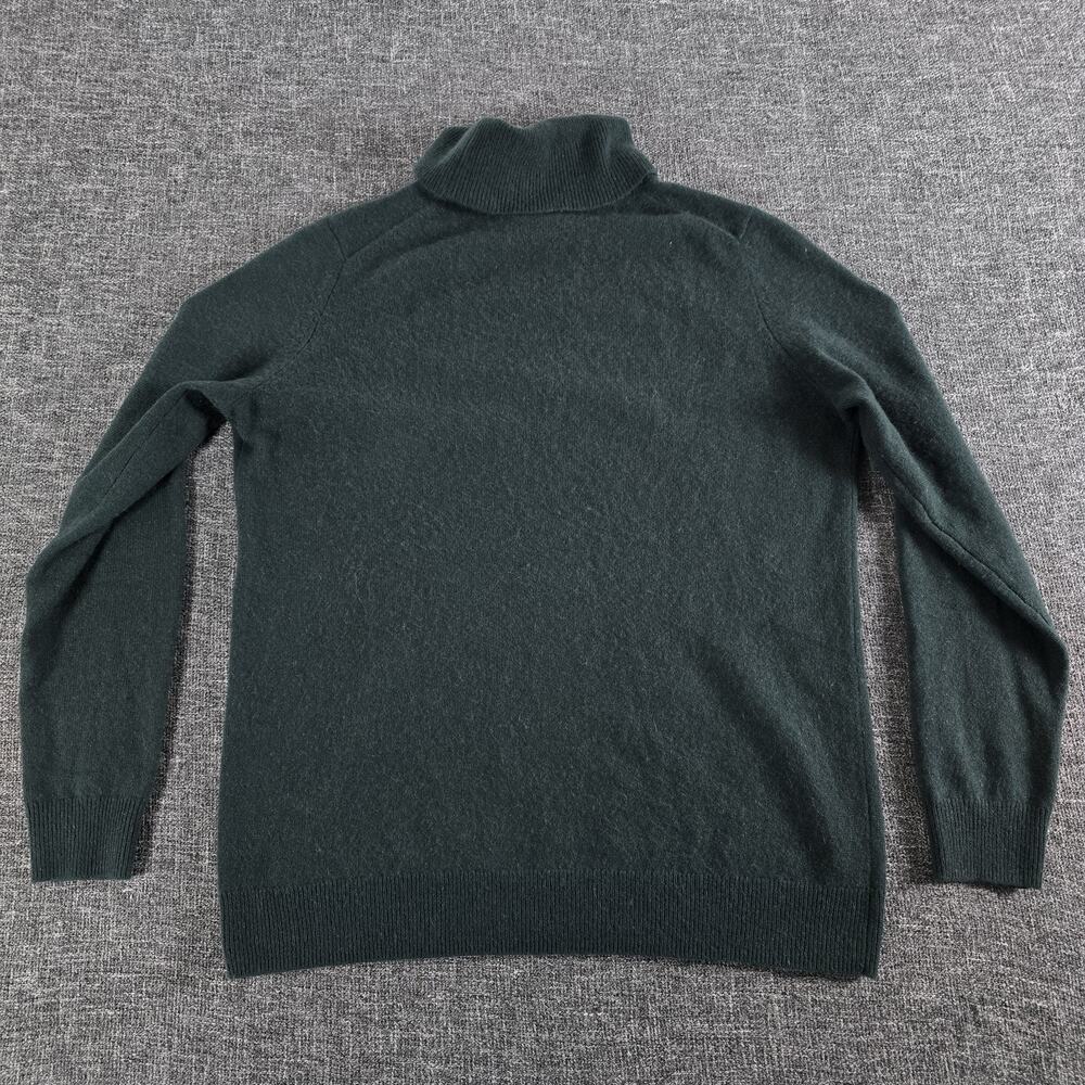 100% CASHMERE C By Bloomingdales Turtleneck Sweater Large forrest Green 4.99shp - Picture 2 of 7